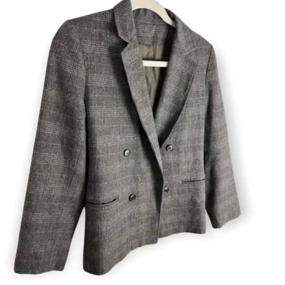 Vintage ILGWU 60's Grey Plaid Wool Blazer - Picture 14 of 15